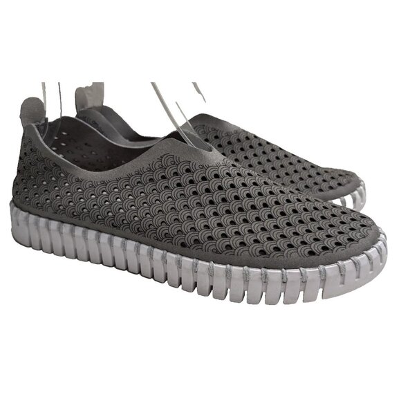 Ilse Jacobsen Hornbaek Tulip 139 Perforated Slip-On Sneaker Grey Size 8.5 EU39 - Picture 2 of 11
